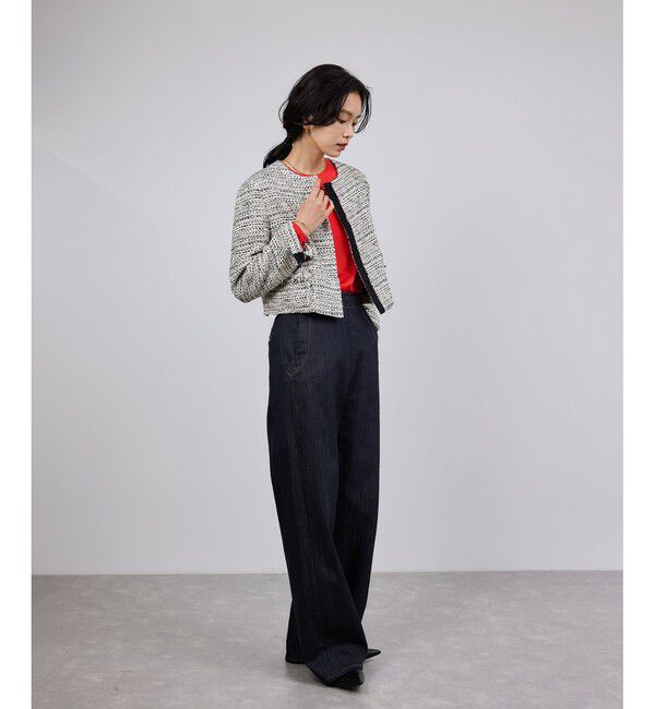 ROPE「ストレッチデニム セーラーパンツ/イージーケア」|デニム|