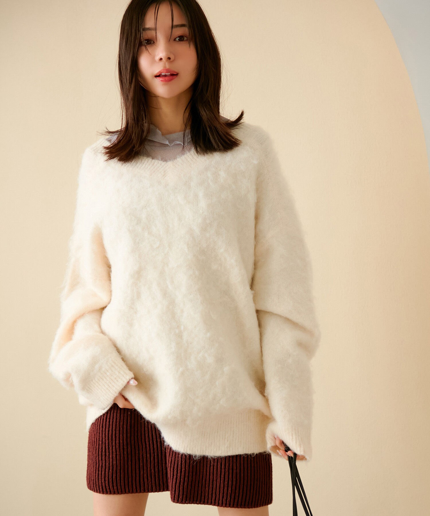 VIS「【前後2WAY】毛混トゥンカロンニット」|ニット・セーター|