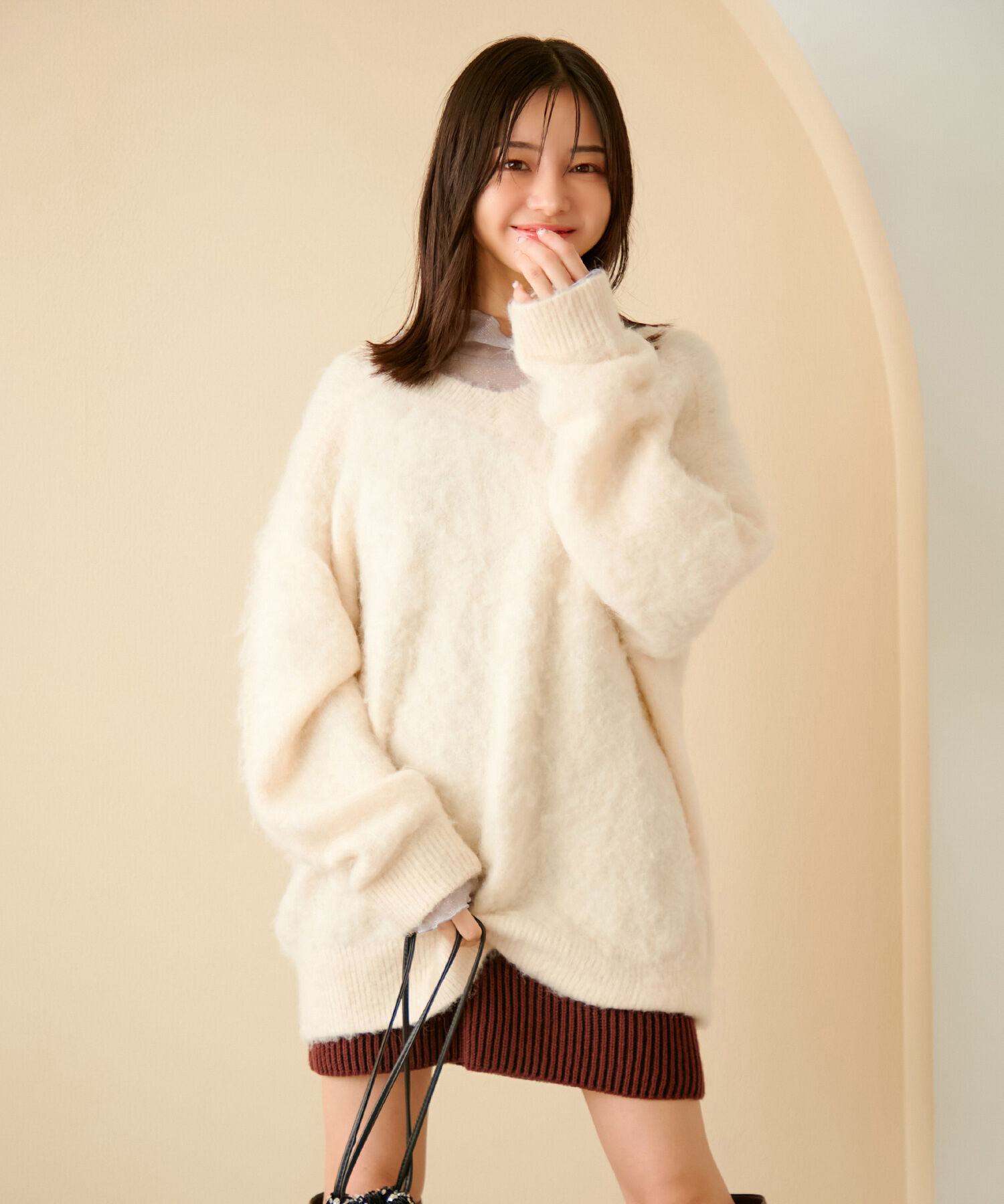 VIS「【前後2WAY】毛混トゥンカロンニット」|ニット・セーター|