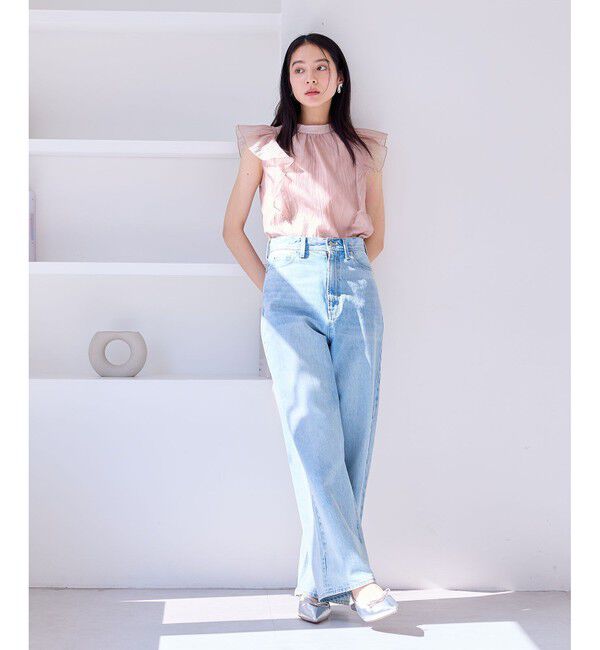 VIS「主役級！華やぎシアーシャイニーボウタイフリルブラウス【前後2WAY】【洗える】」|シャツ・ブラウス|