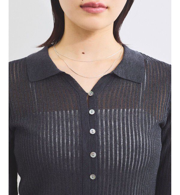 VIS「半袖サマーニットポロカーディガン」|ニット・セーター|