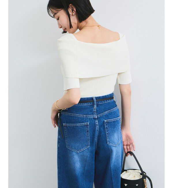 VIS「【アンチピリング/UVケア/洗える】オフショルハーフスリーブニット」|ニット・セーター|