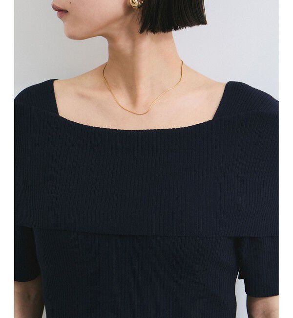 VIS「【アンチピリング/UVケア/洗える】オフショルハーフスリーブニット」|ニット・セーター|