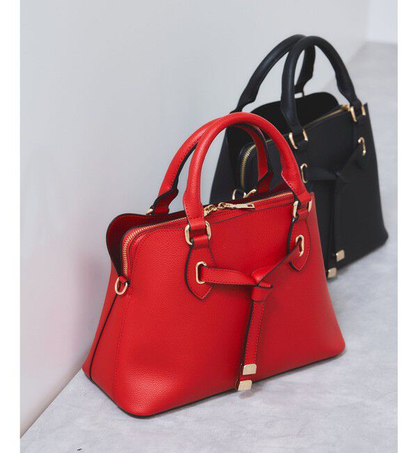 VIS「フロントタイ ブガッティ型ボストンバッグ/2WAY」|ボストンバッグ|レッド(60)