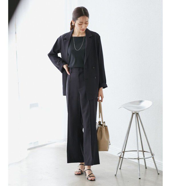 Rope&rsquo;Picnic「【接触冷感・UVカット・速乾】【リネンライク・シリーズ】シアーテーラードジャケット/セットアップ対応」|テーラードジャケット|