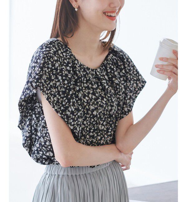 Rope&rsquo;Picnic「ラッフルスリーブブラウス/通勤対応」|シャツ・ブラウス|ブラック系(03)