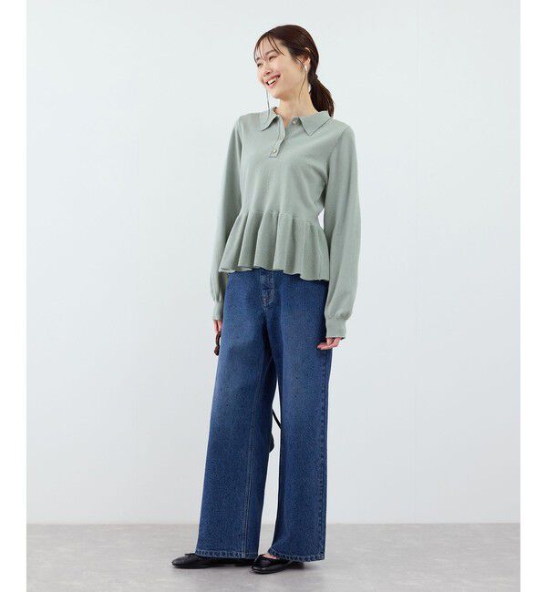 Rope&rsquo;Picnic「ペプラムポロカラーニット」|ニット・セーター|