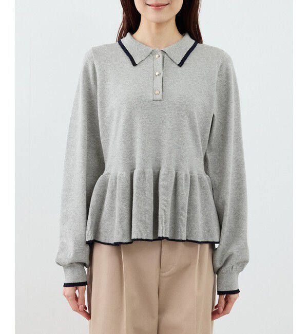 Rope&rsquo;Picnic「ペプラムポロカラーニット」|ニット・セーター|
