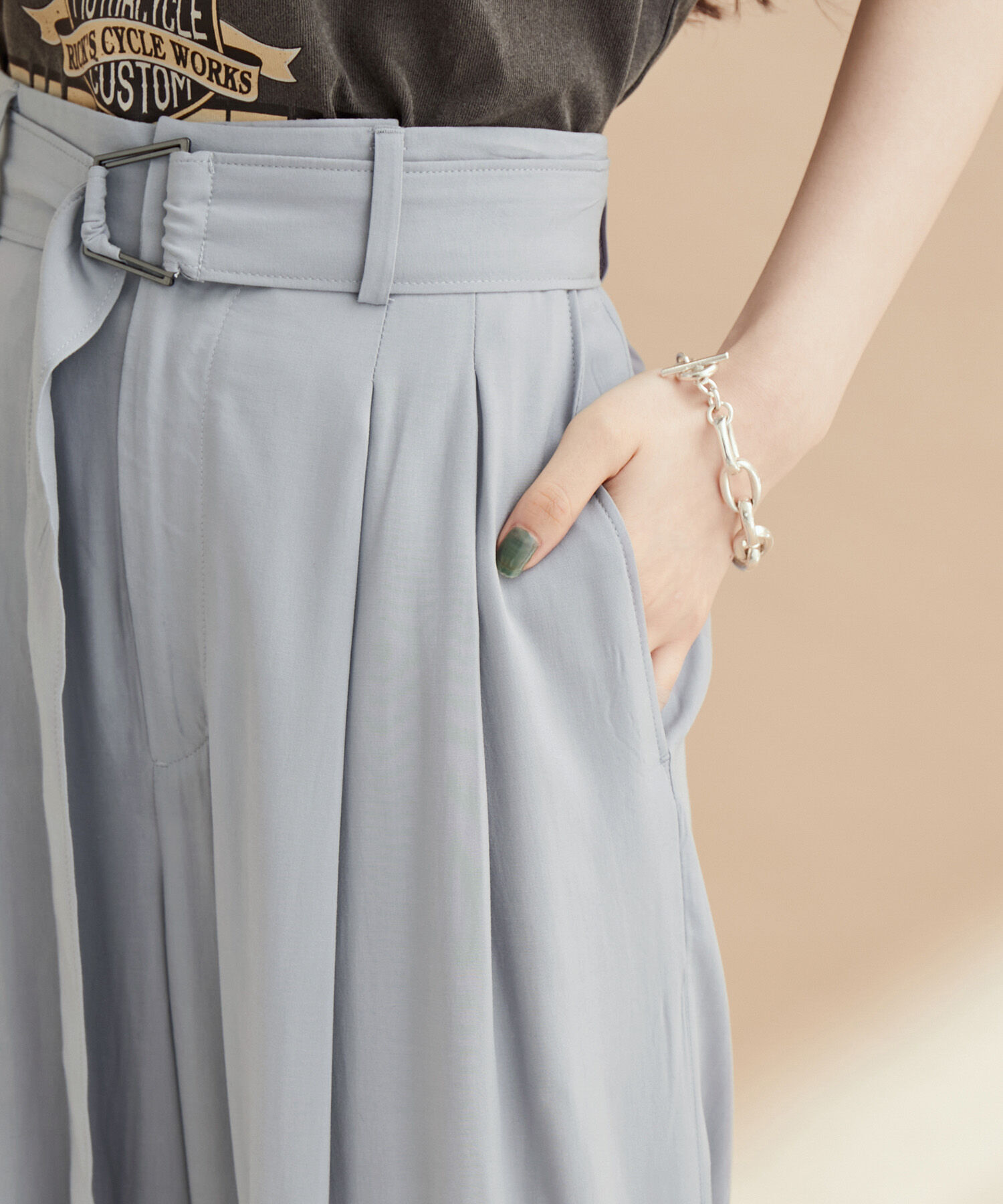 ADAM ET ROPE'「【セットアップ対応】イージーレーヨン2タックパンツ」|その他|