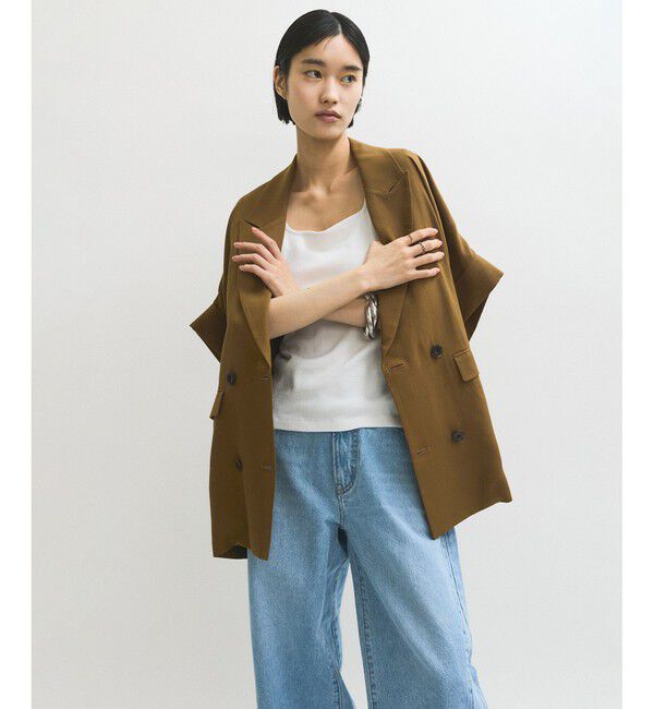 ADAM ET ROPE'「【サステナブル】・【新色追加】ショートスリーブシャツJK」|その他|オリーブ