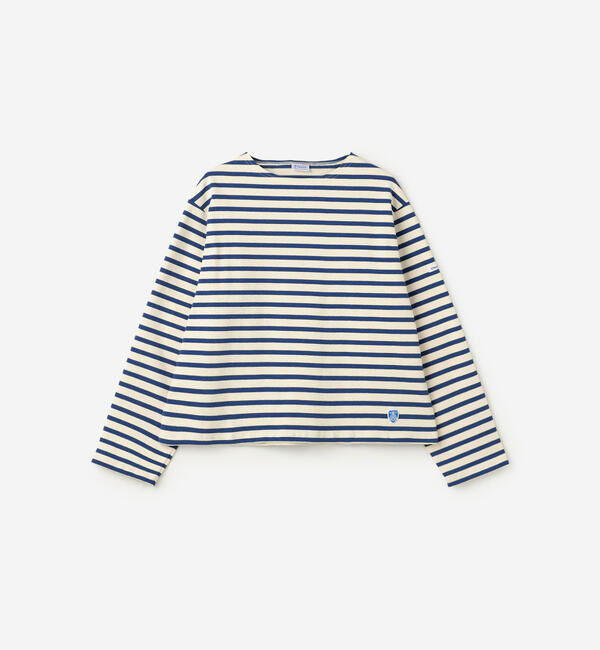 ORCIVAL「ORCIVAL | コットンロード クルーネック ワイドフレンチバスクTシャツ WOMEN」|Tシャツ・カットソー|BLUE系1