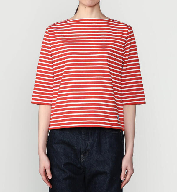 ORCIVAL「ORCIVAL | コットンロード ショートスリーブ ボートネックバスクシャツ WOMEN」|Tシャツ・カットソー|