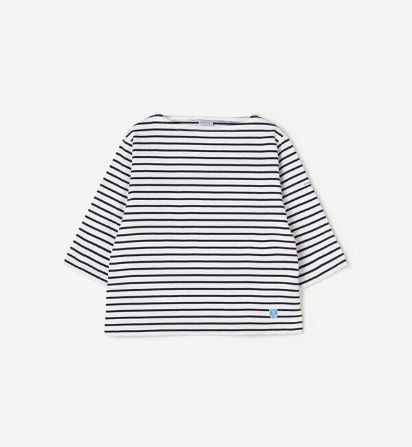 ORCIVAL「ORCIVAL | コットンロード ショートスリーブ ボートネックバスクシャツ WOMEN」|Tシャツ・カットソー|NAVY系1
