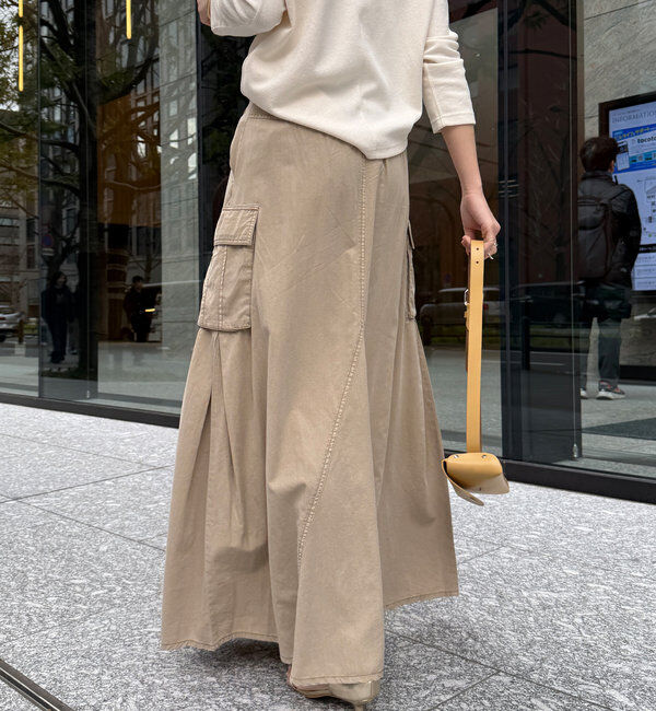  「綿リヨセルピグメント加工カーゴスカート」|スカート|