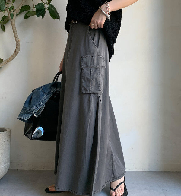  「綿リヨセルピグメント加工カーゴスカート」|スカート|