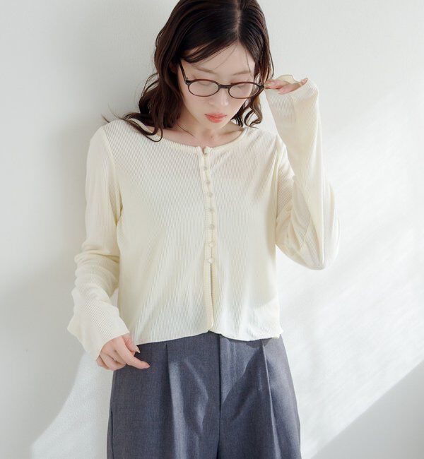  「カットベロアボタンカーディガン」|Tシャツ・カットソー|