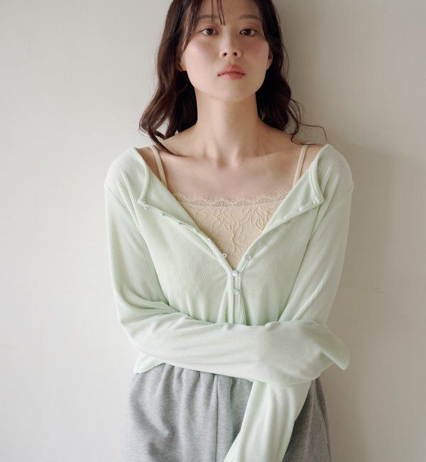  「カットベロアボタンカーディガン」|Tシャツ・カットソー|