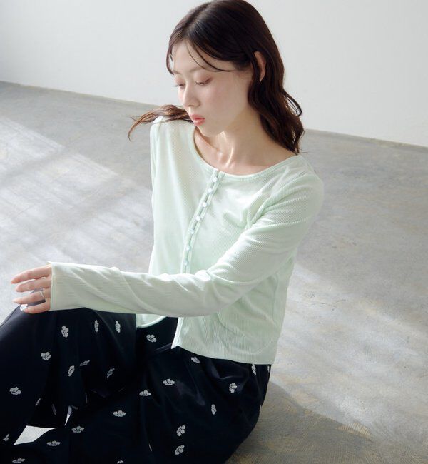  「カットベロアボタンカーディガン」|Tシャツ・カットソー|