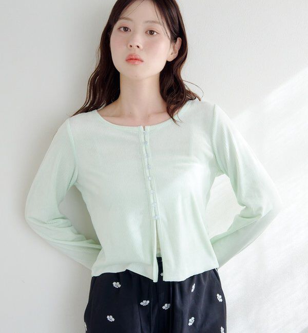  「カットベロアボタンカーディガン」|Tシャツ・カットソー|