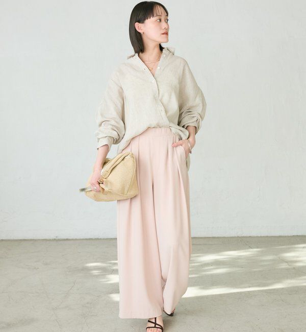  「予約【名品/サイズ展開あり】リネンワイドシャツ」|シャツ・ブラウス|