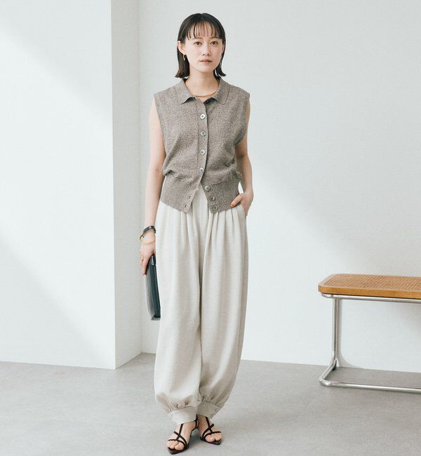 「予約【鮮度抜群/防シワ性/紫外線防止】リネンライクアラジンパンツ」|チノ|