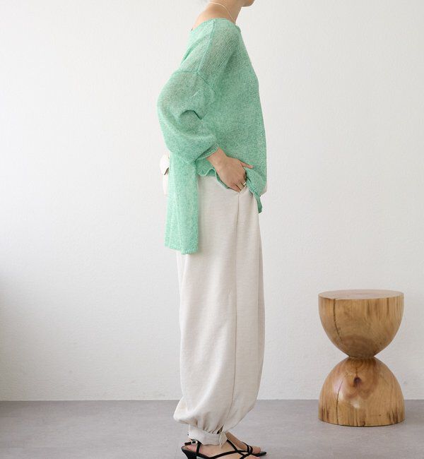  「予約【鮮度抜群/防シワ性/紫外線防止】リネンライクアラジンパンツ」|チノ|