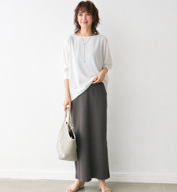  「予約【ON・OFF問わず活躍】リブ付きジョーゼットドルマンブラウス」|シャツ・ブラウス|