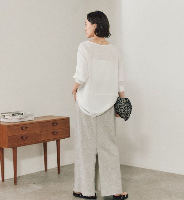  「予約【ON・OFF問わず活躍】リブ付きジョーゼットドルマンブラウス」|シャツ・ブラウス|