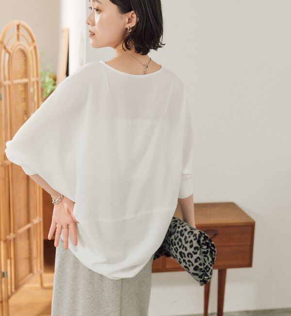  「予約【ON・OFF問わず活躍】リブ付きジョーゼットドルマンブラウス」|シャツ・ブラウス|