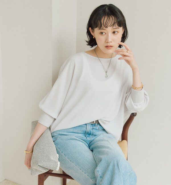  「予約【ON・OFF問わず活躍】リブ付きジョーゼットドルマンブラウス」|シャツ・ブラウス|