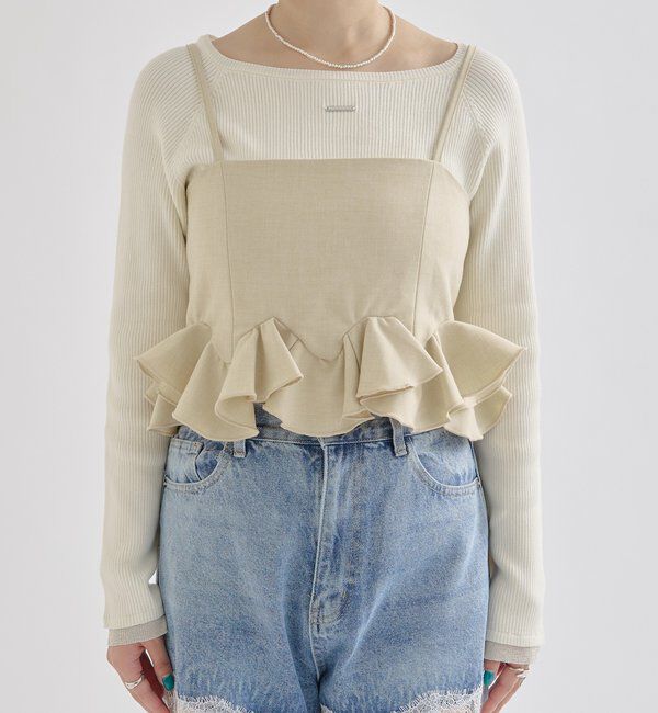  「ウェーブフリルビスチェ」|シャツ・ブラウス|