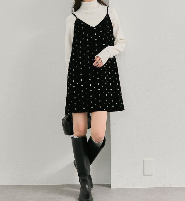  「シャイニーベロアミニキャミワンピース」|ワンピース|