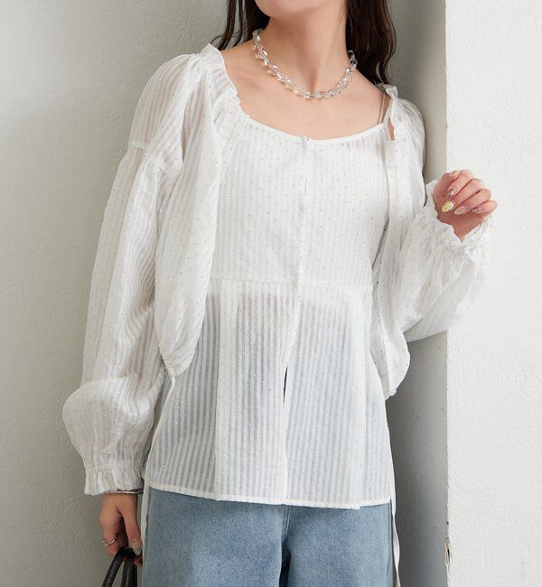  「ラメストライプビスチェSETブラウス」|シャツ・ブラウス|