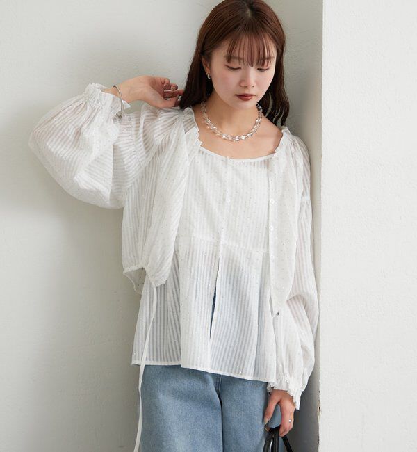  「ラメストライプビスチェSETブラウス」|シャツ・ブラウス|