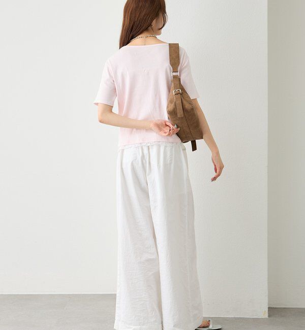  「レースドッキングオフショル半袖Tシャツ」|Tシャツ・カットソー|