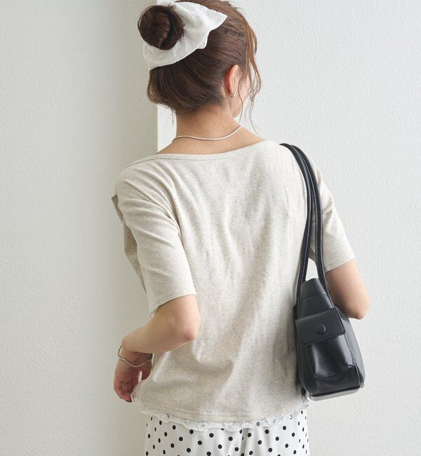  「レースドッキングオフショル半袖Tシャツ」|Tシャツ・カットソー|