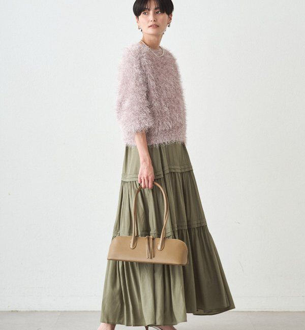  「サテンティアードキャミワンピース」|ワンピース|