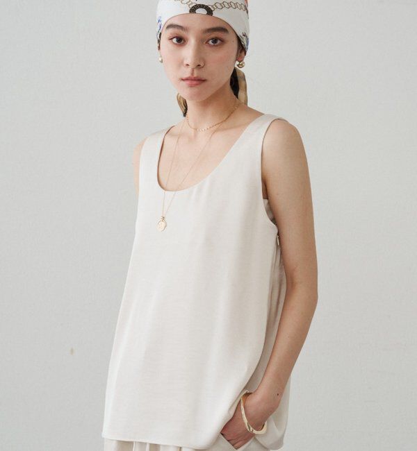  「2WAYノースリサテンチュニック」|シャツ・ブラウス|