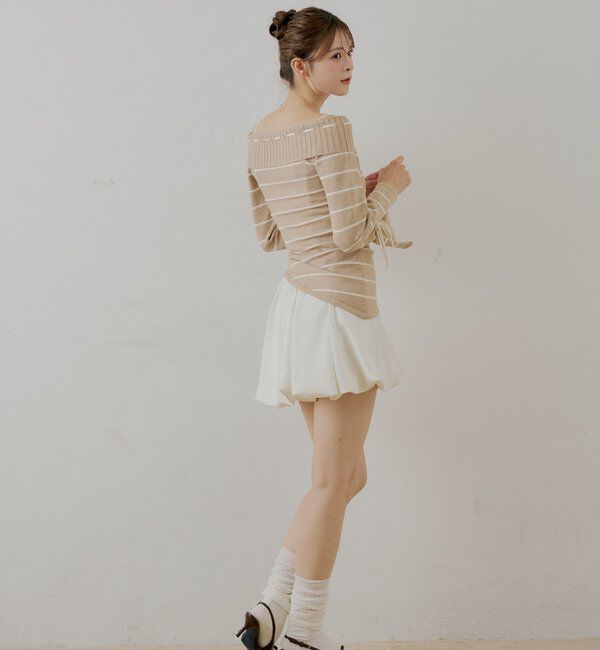  「ワンショルニット+バルーンワンピースセット」|ワンピース|