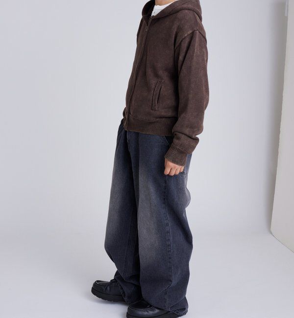  「KOOKYNピグメント加工ジップニットパーカー」|パーカー|