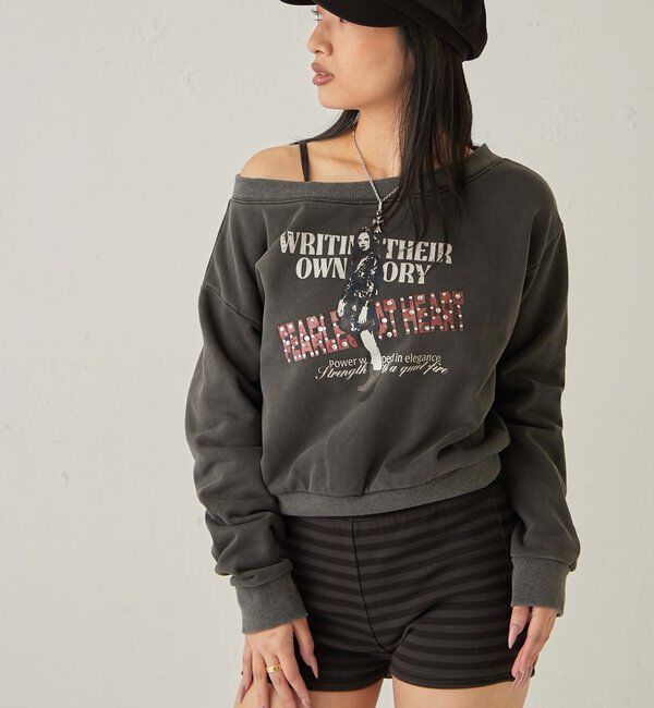  「エリオットラインストーンコンパクトオフショル 」|Tシャツ・カットソー|