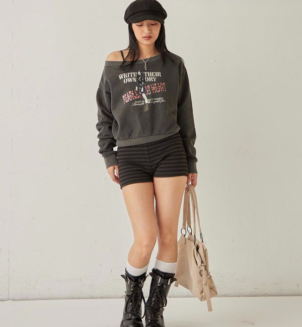  「エリオットラインストーンコンパクトオフショル 」|Tシャツ・カットソー|