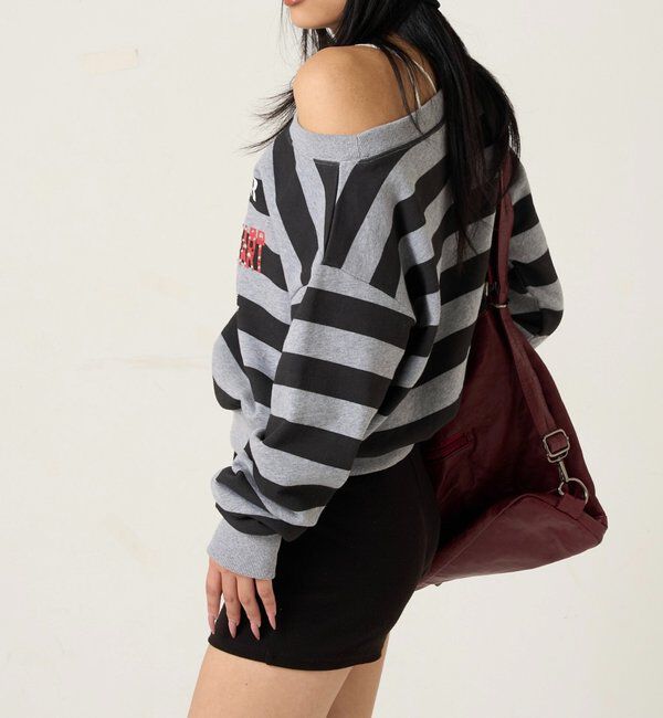  「エリオットラインストーンコンパクトオフショル 」|Tシャツ・カットソー|