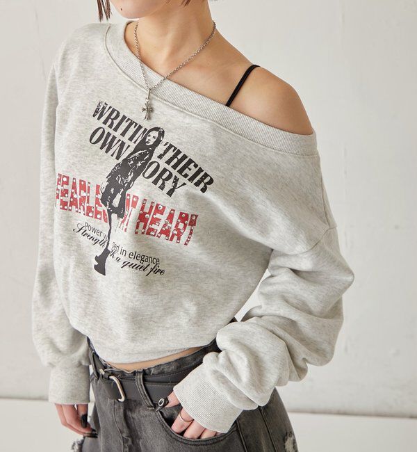  「エリオットラインストーンコンパクトオフショル 」|Tシャツ・カットソー|