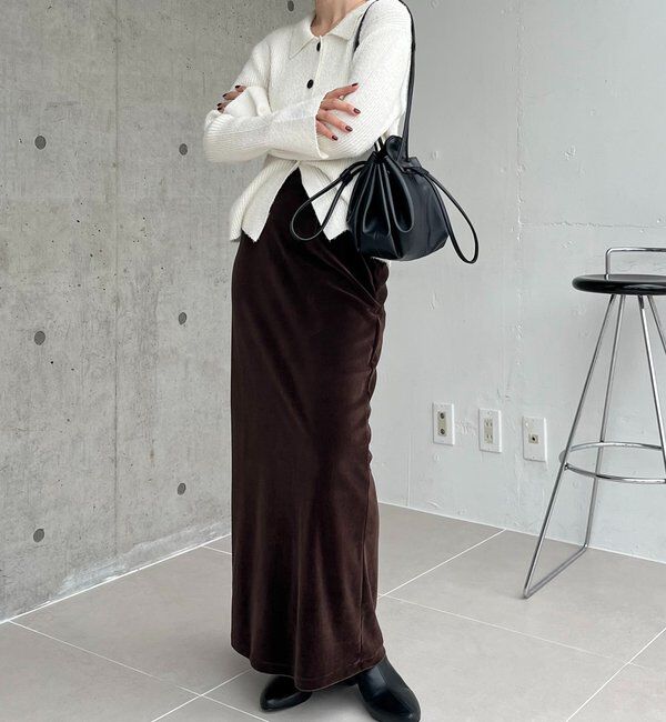  「【低身長サイズあり】ベロアIラインスカート」|スカート|
