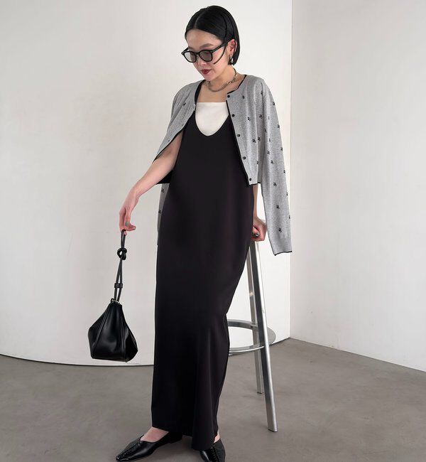  「【tani企画】UネックIラインワンピース」|ワンピース|ブラック