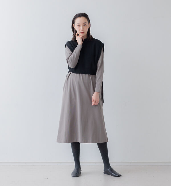 collex「ニットベスト&times;カットワンピース セット」|ワンピース|グレー