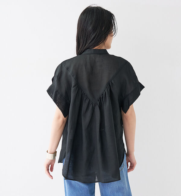 collex「【WEB限定】リネンギャザーブラウス」|シャツ・ブラウス|
