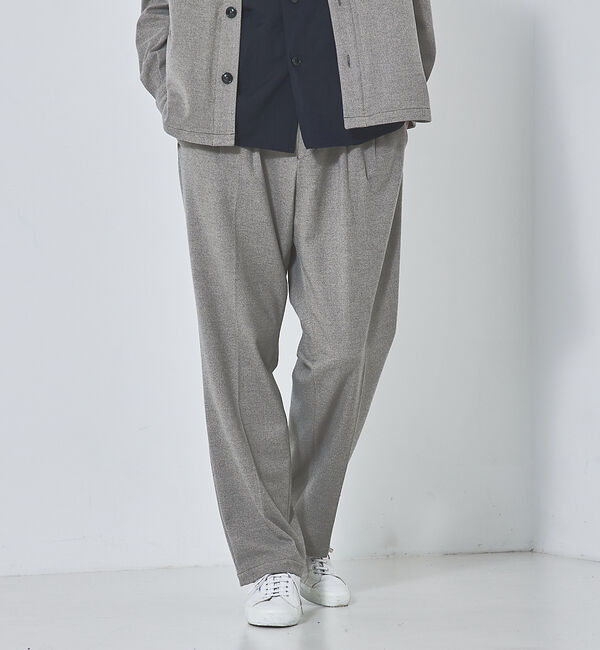 ABAHOUSE「【セットアップ対応】T/R フランス綾 2タック ワイドパンツ」|その他|グレージュ