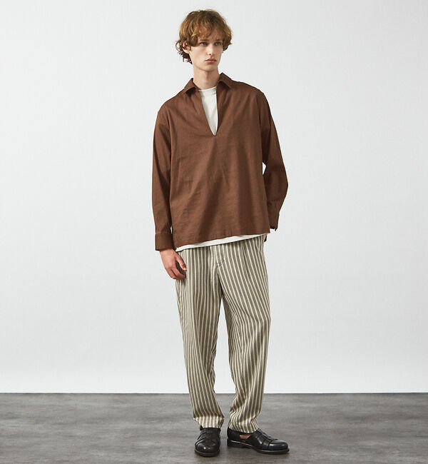 ABAHOUSE「【リネンブレンド】スキッパー プルオーバーシャツ」|シャツ・ブラウス|